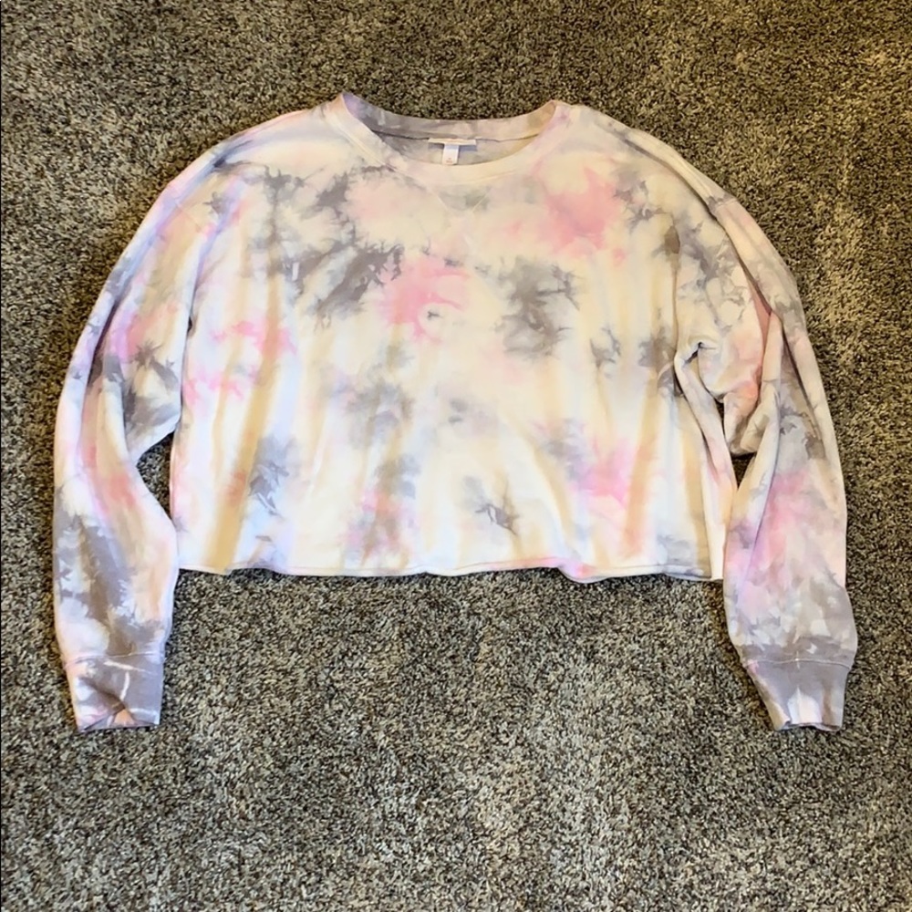 Colsie cropped tie-dye sweatshirt